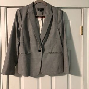 Talbots Black and White Houndstooth  Blazer